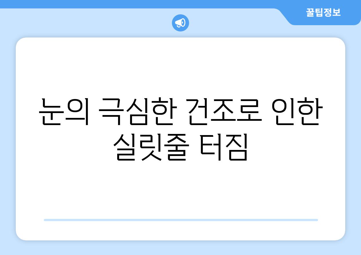 눈의 극심한 건조로 인한 실릿줄 터짐