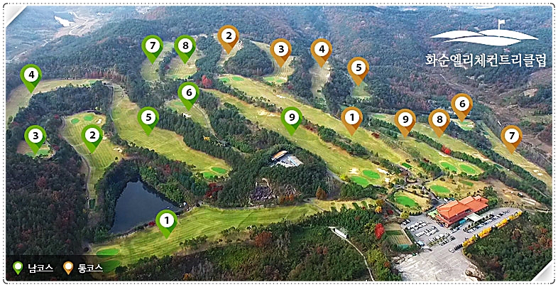 화순엘리체cc 골프 코스 전체 조감도