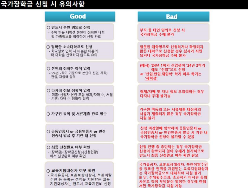 2024년 2학기 국가장학금 2차 신청방법