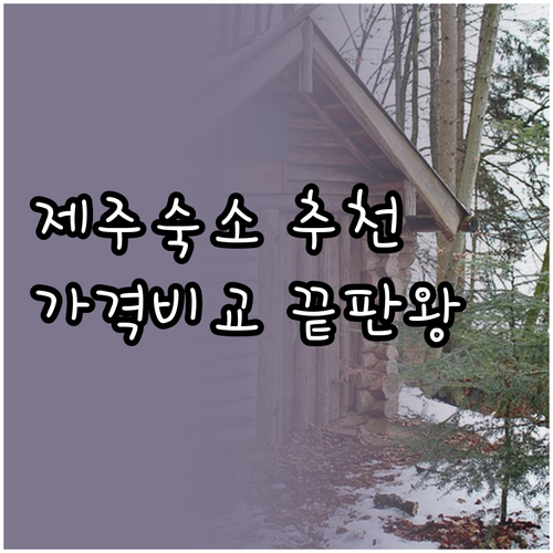 제주도 숙소 고민 끝 특징 가격 후기