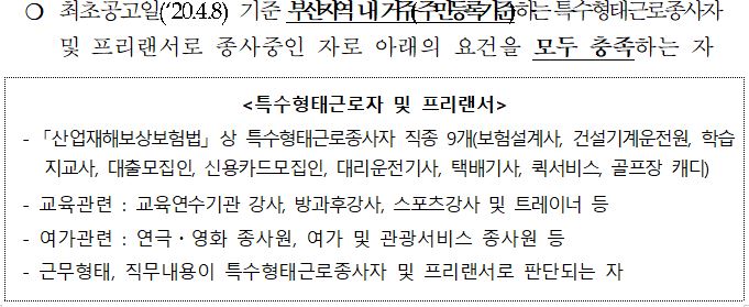 특수형태근로종사자 프리랜서 생계비 신청자격 신청방법 코로나