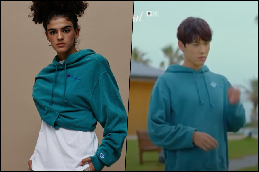  [TV속패션] 드라마 런온 3회 임시완 챔피온 후드티 패션 정보 #런온 3회 임시완 챔피온 후디 다크그린 패션