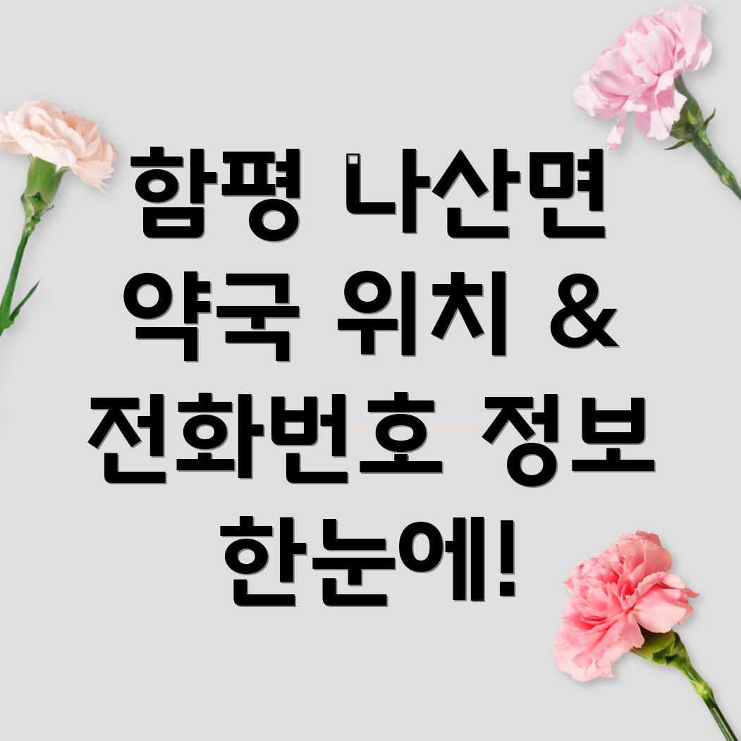 함평군 나산면 약국 2곳 정보 위치, 전화번호 확인