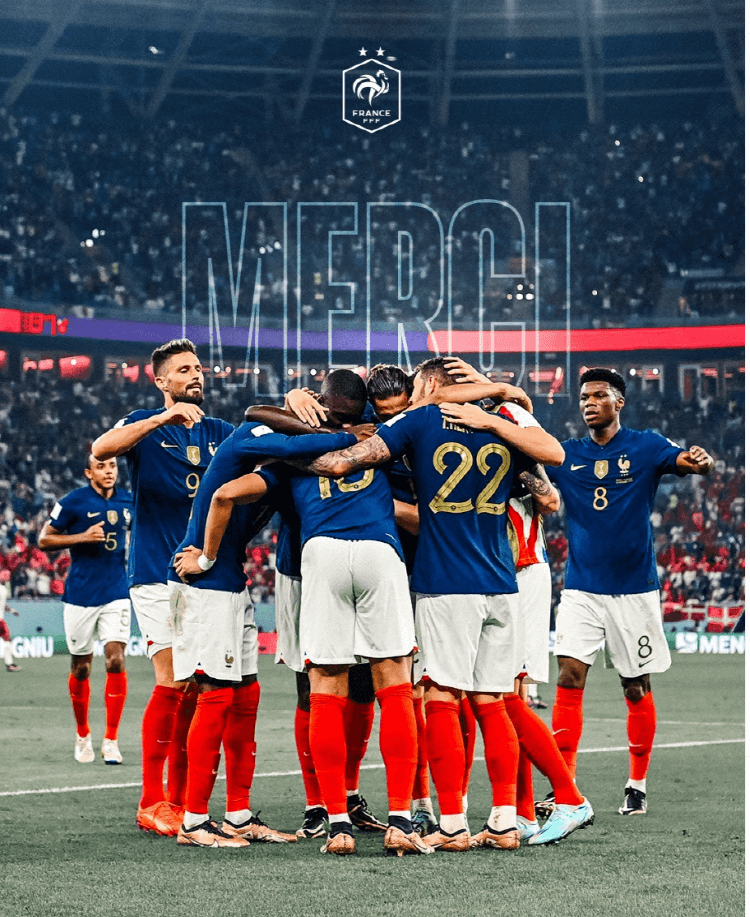 디펜딩챔피언, 프랑스는 아르헨티나에 승부차기로 아쉽게 준우승에 그치다(출처:프랑스 국대 인스타그램)