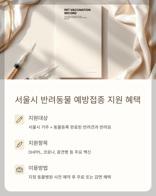 서울 반려동물 백신비, 무료 지원 혜택