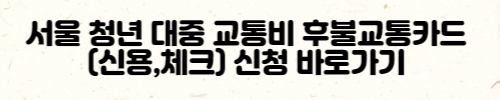 서울 청년 대중 교통비 후불 교통카드(신용&#44;체크) 신청 바로가기