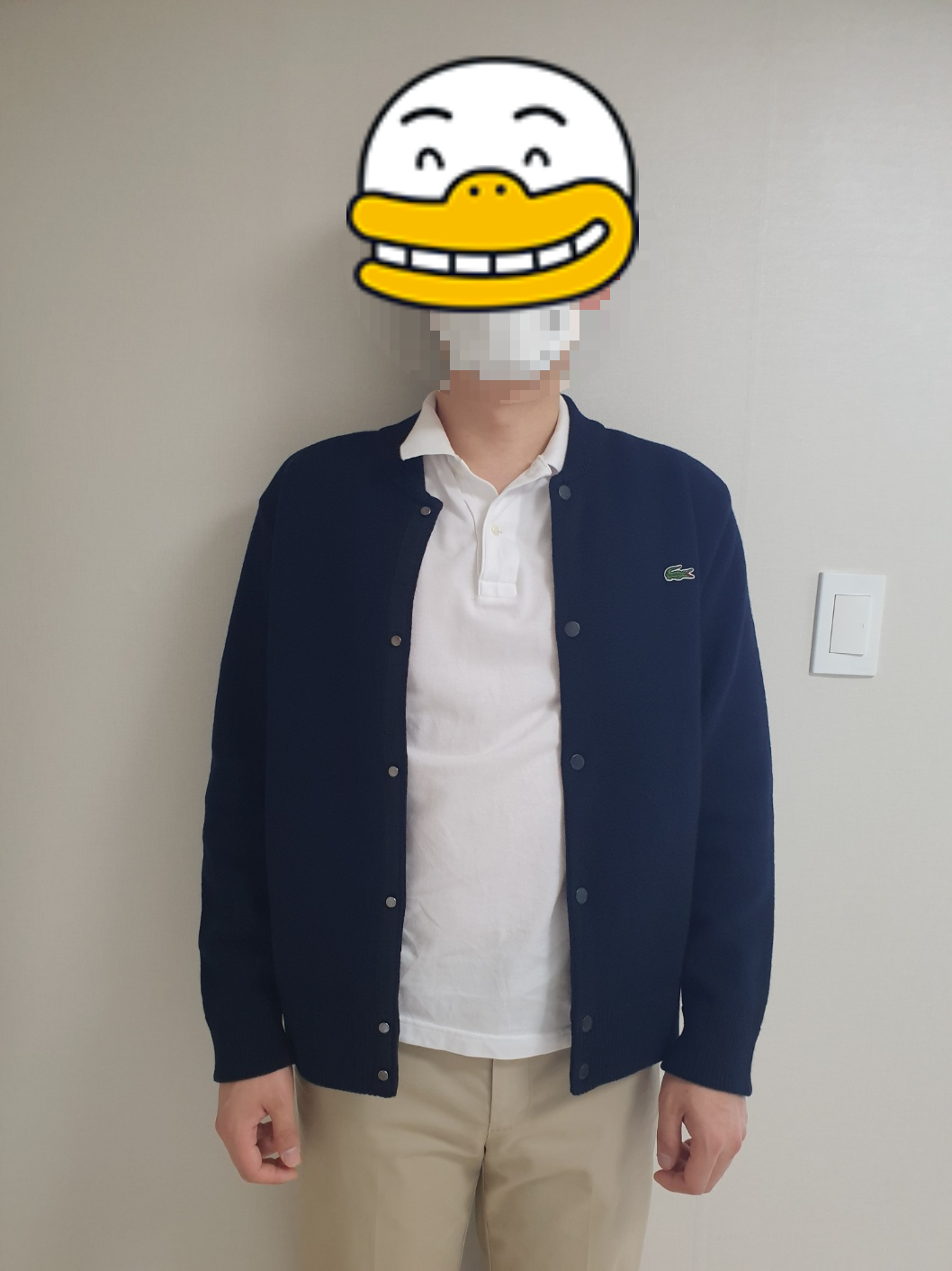  라코스테 가디건 AH931E-52N 30대 남자친구 생일 기념일 선물로 추천하는 스타디움 스냅 방모 가디건