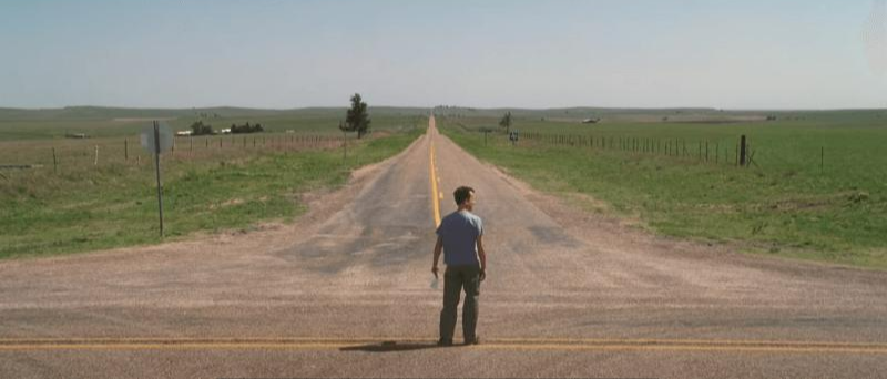 윌슨을 떠나보내고, 캘리를 떠나보내고, 인제 새로운 갈림길에 서 있다는 것을 화면을 보여주는 척 놀랜드의 사진