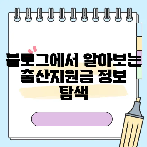 블로그에서 알아보는 출산지원금 정보 탐색