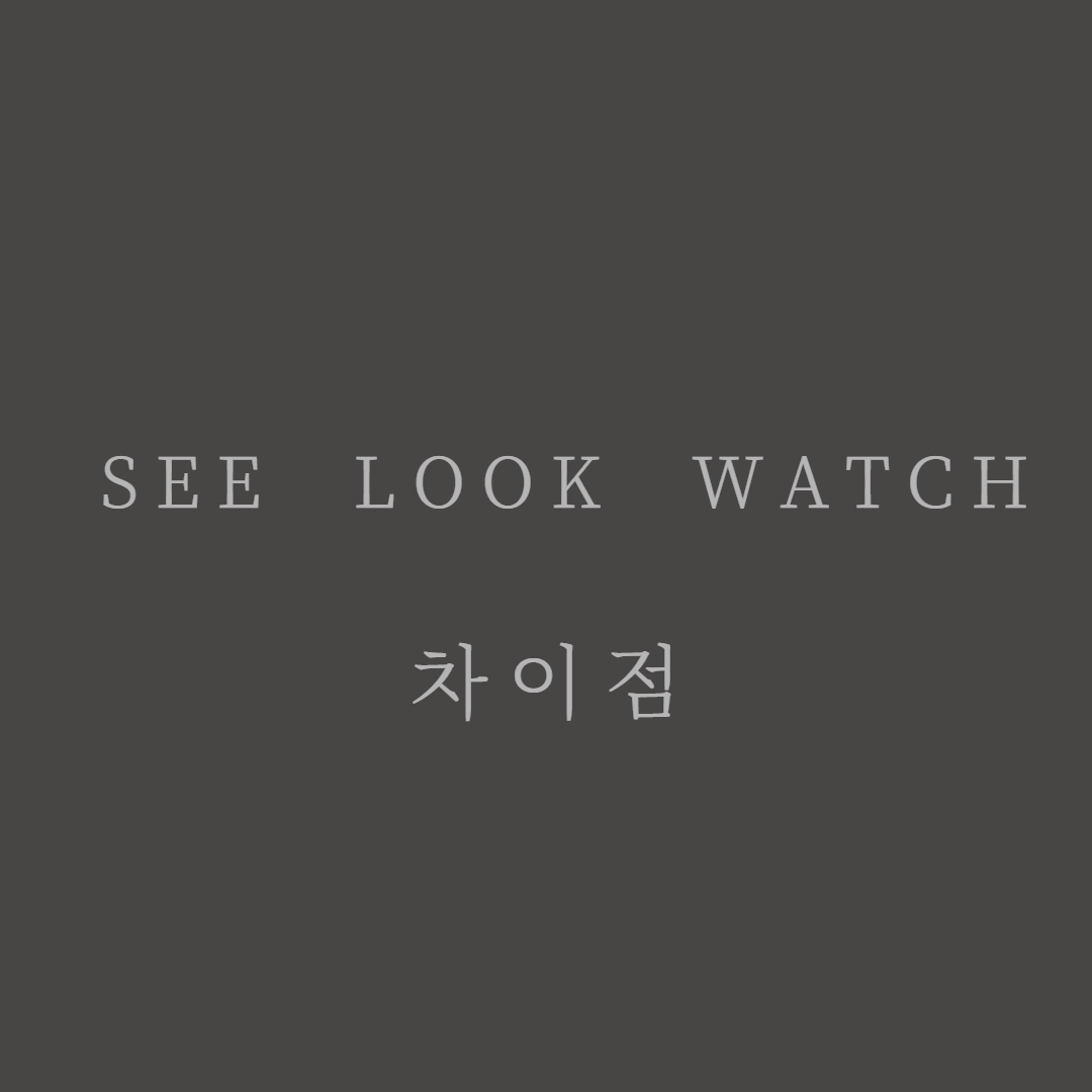  look, see, watch 차이점