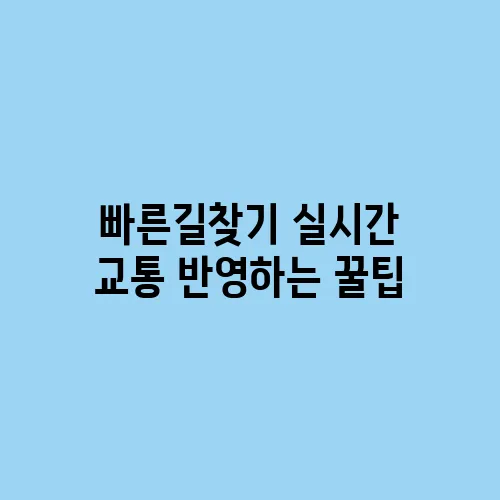 빠른길찾기 실시간 교통 반영하는 꿀팁