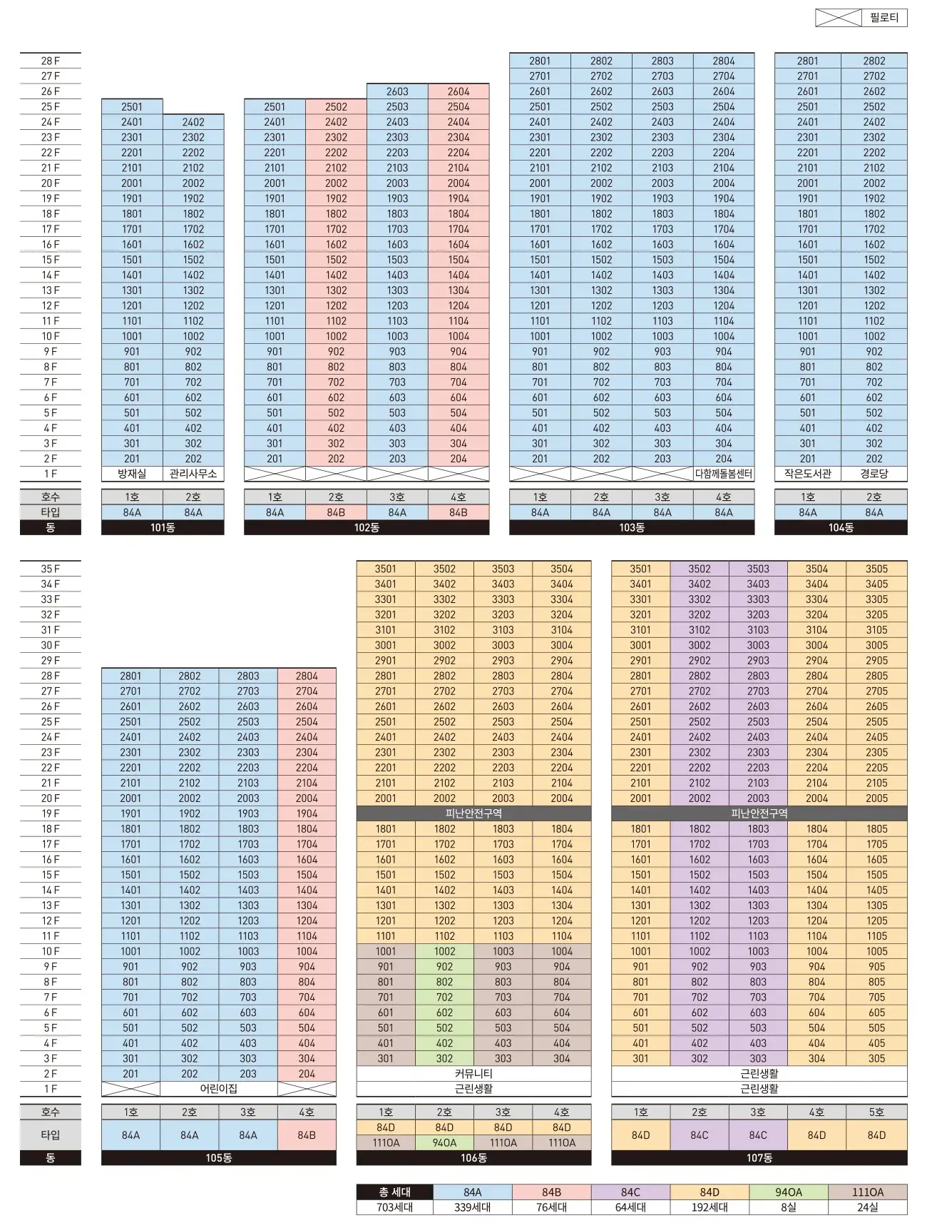 이천 부발역 에피트 동호수 배치도