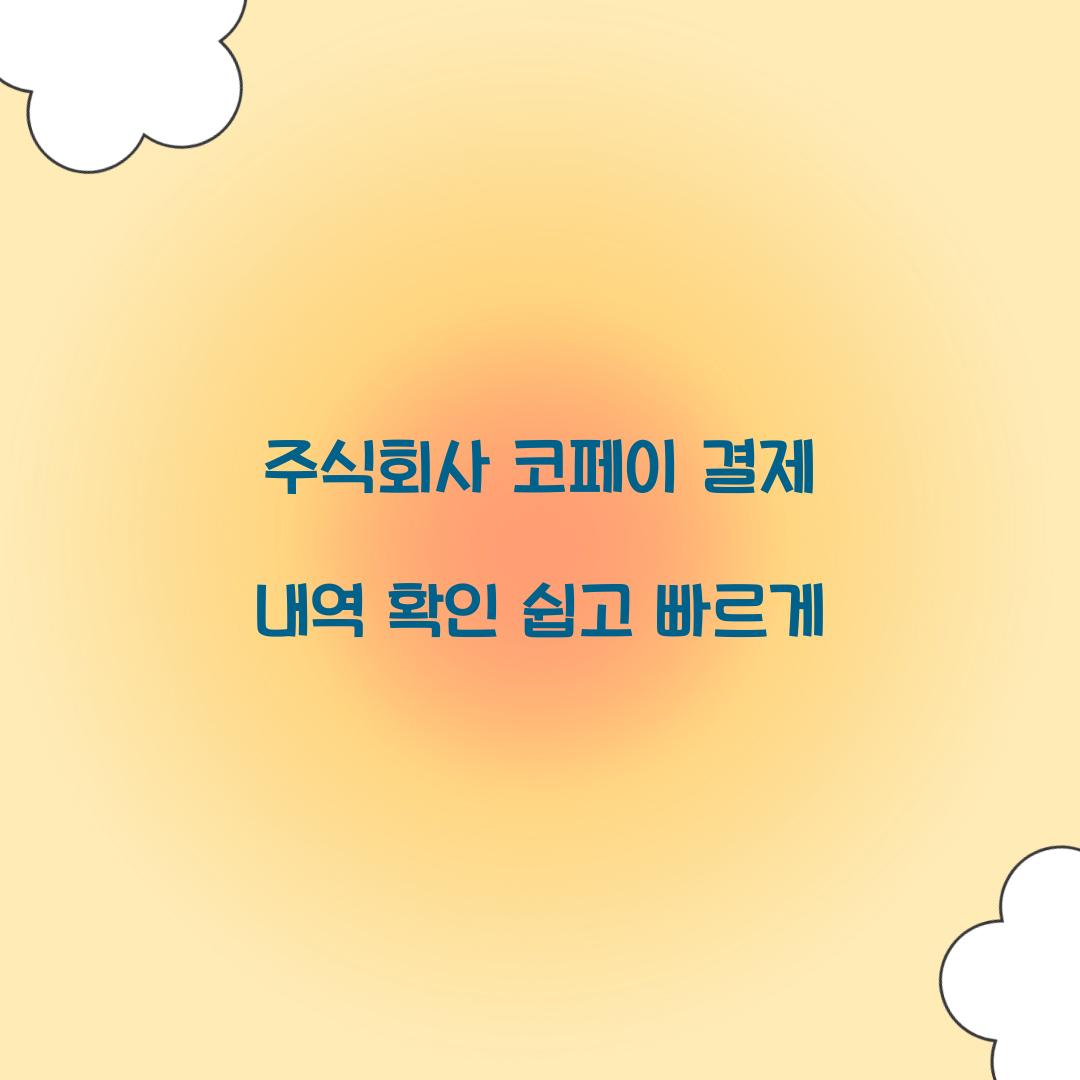 주식회사 코페이 결제 내역