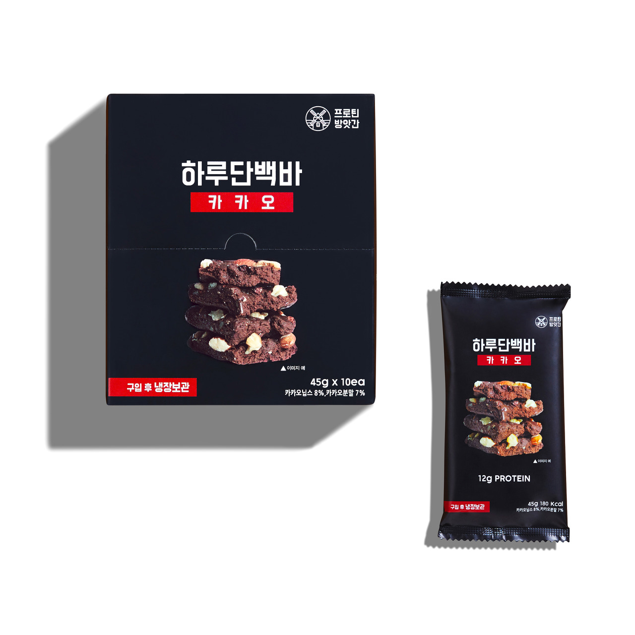  프로틴방앗간 하루단백바 카카오, 45g, 10개
