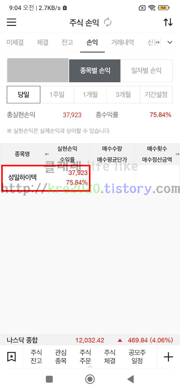  직접하는 성일하이텍 공모주 배당 및 상장일 후기 #2
