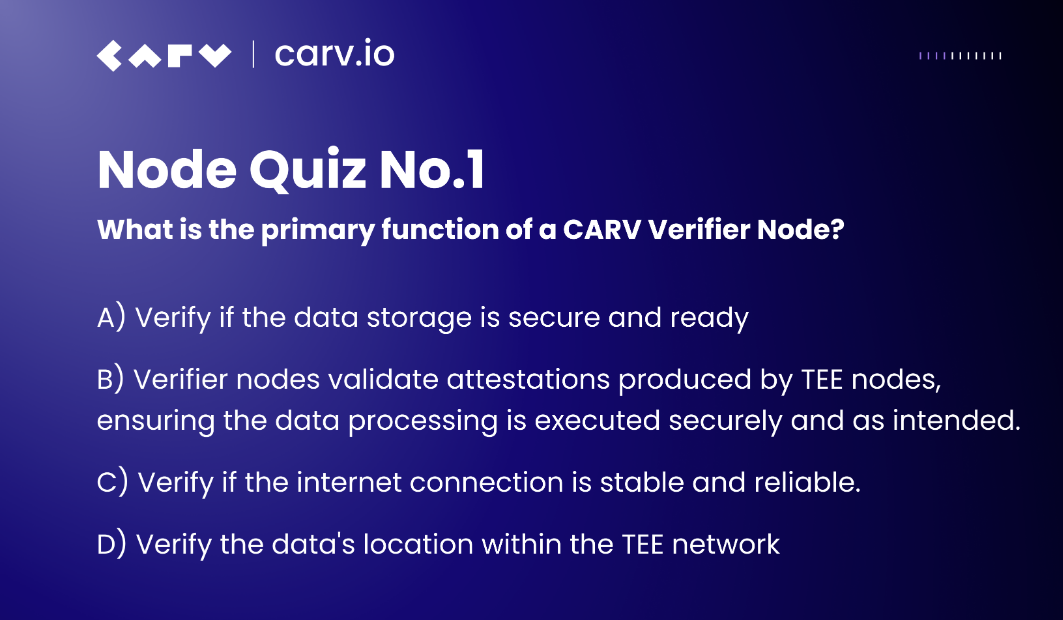 CARV Node Tier 6 Quiz Answer