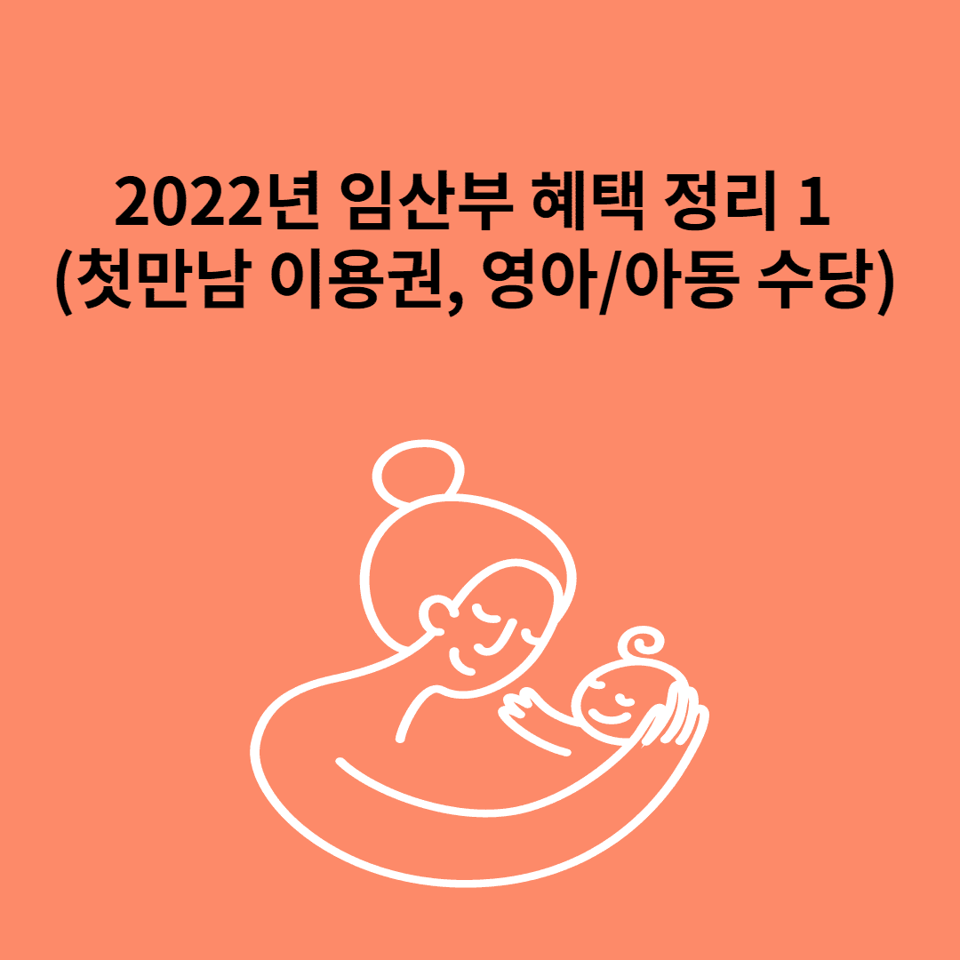 2022년 임산부 혜택 정리 1 (첫만남 이용권, 영아/아동 수당)