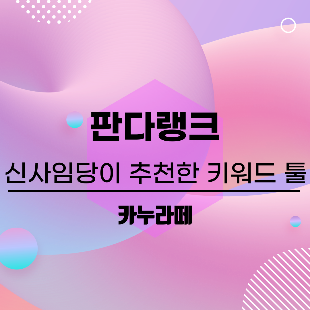  신사임당이 추천하는 키워드검색툴 판다랭크