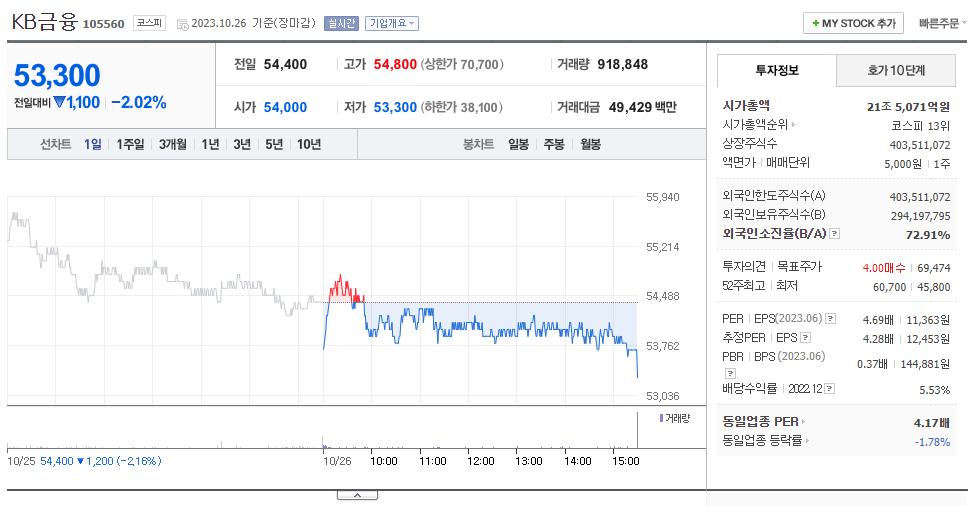 KB 금융_주가차트