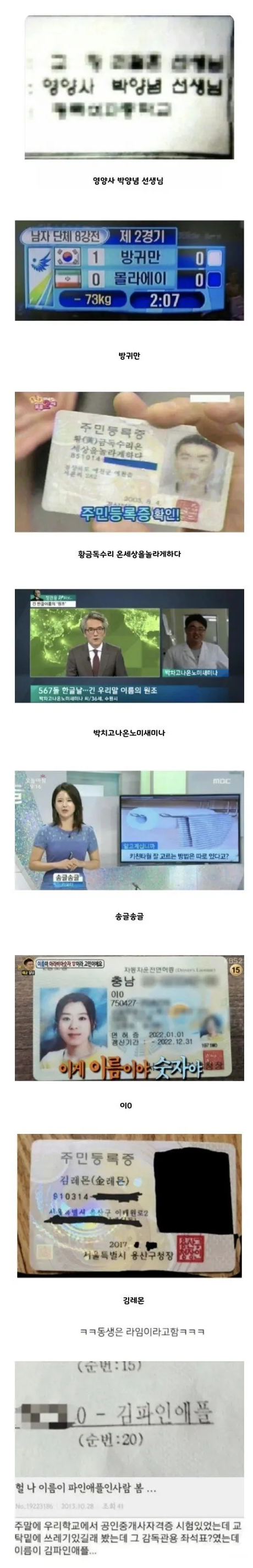 한국의 고유명사