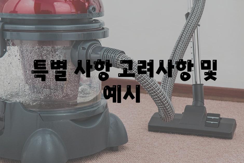 - 특별 사항 고려사항 및 예시