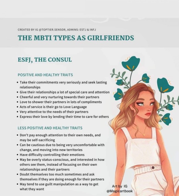  재미로 보는 MBTI - 성격유형별 여자친구 특성,ESFJ