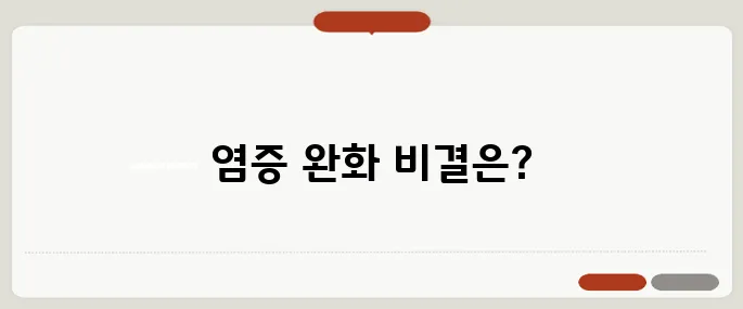 염증에 좋은 음식 만성염증 줄이는 식단 팁