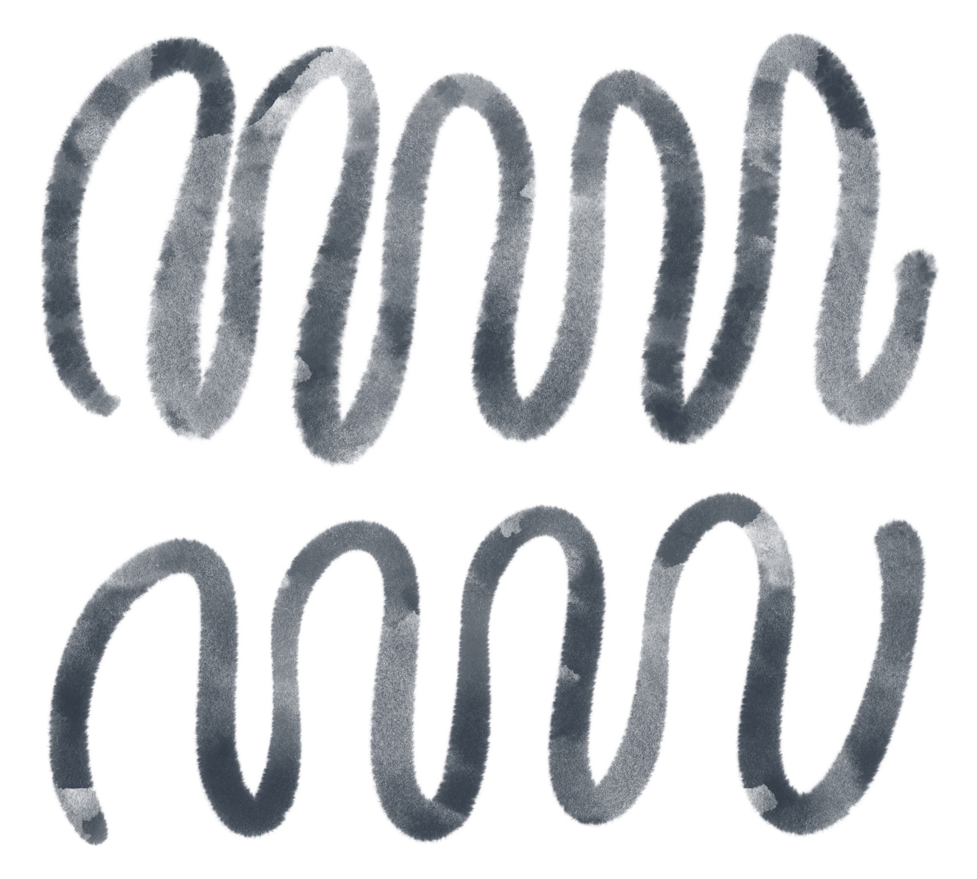 변동성, 지터 불투명도 최대(위), 지터 불투명도 없음(아래)