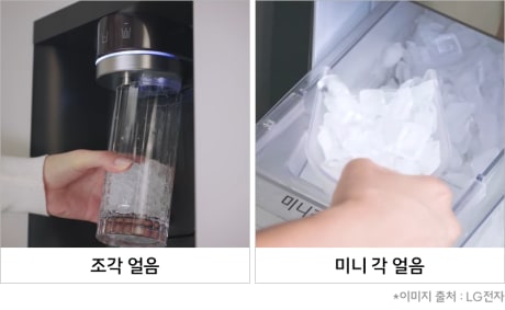 얼음종류- 조각얼름, 미니 각얼음