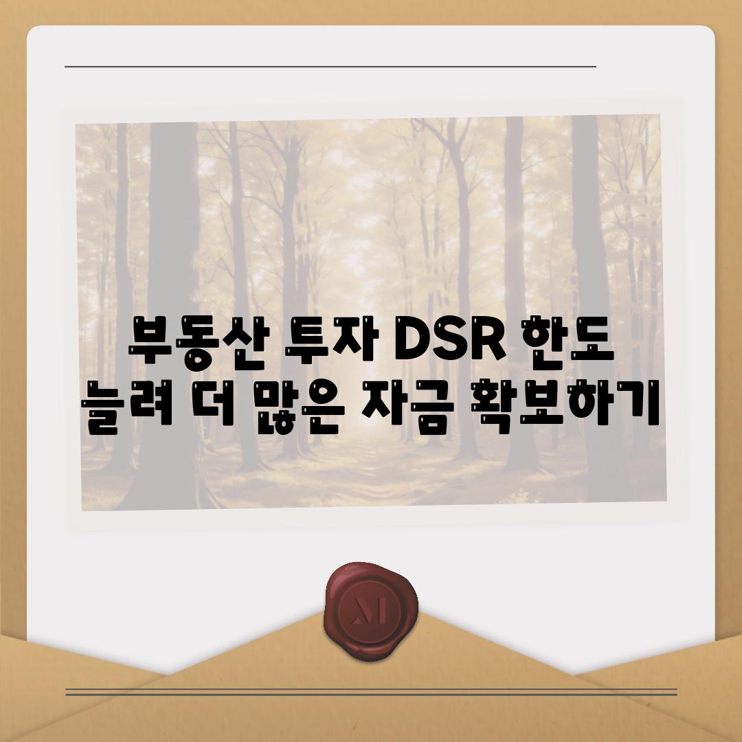 부동산 투자 DSR 한도 늘려 더 많은 자금 마련하기