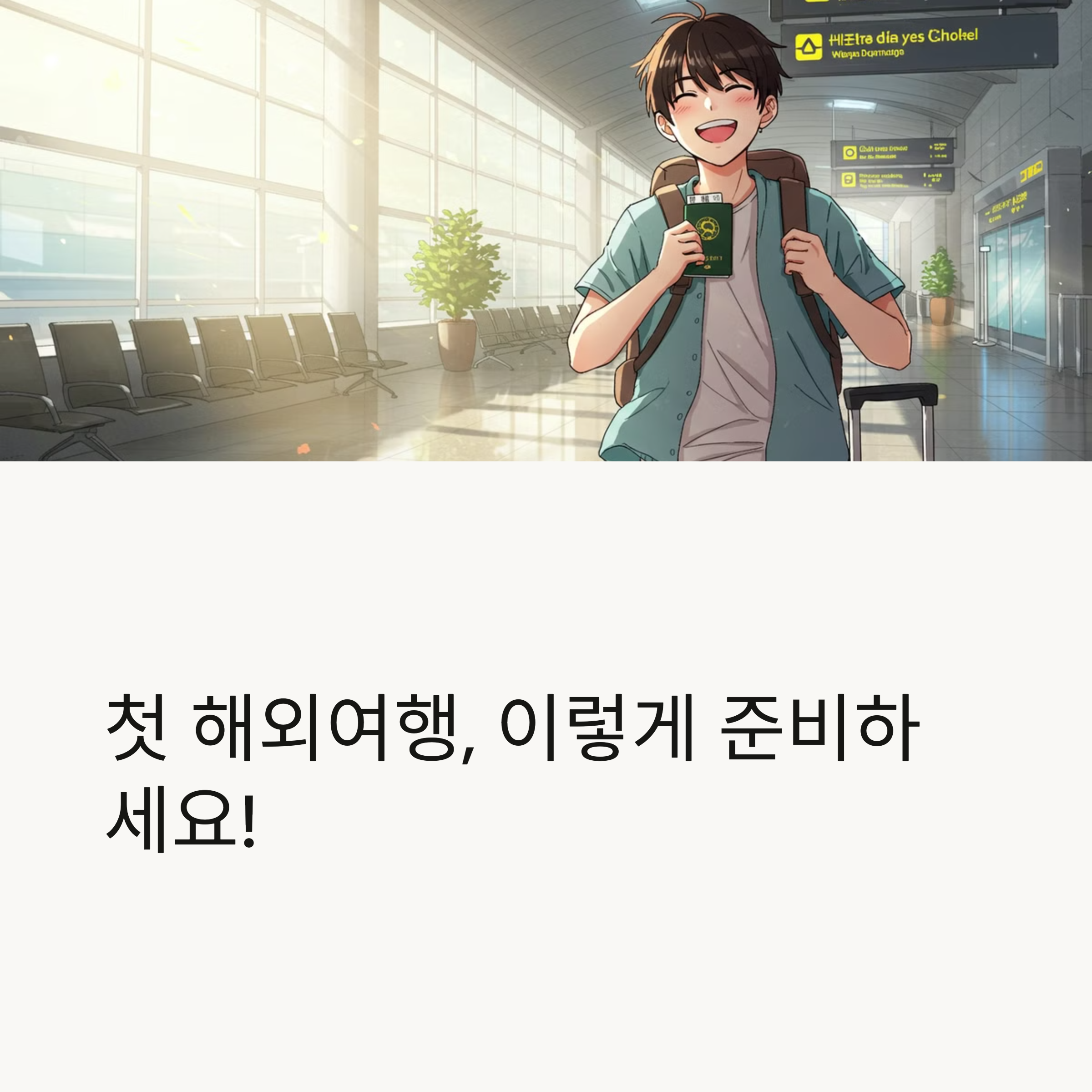 첫 해외여행이라면 이것만은 꼭 준비하세요!