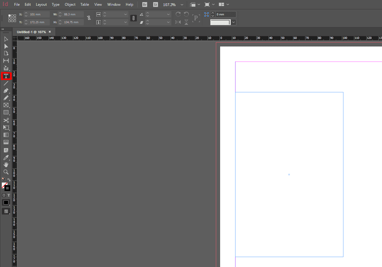indesign-type-tool-to-make-a-text-box