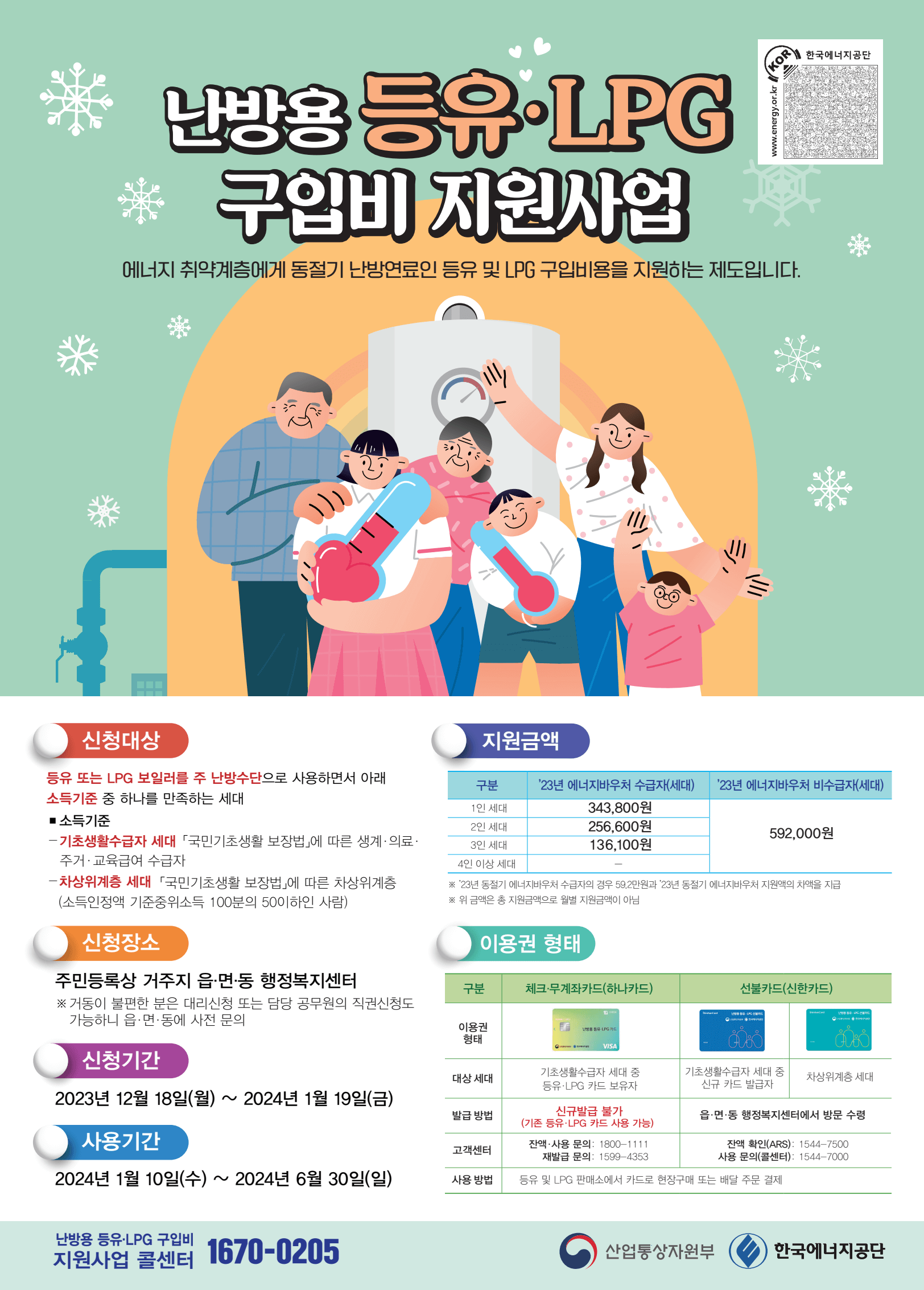 난방비 지원 요약 포스터