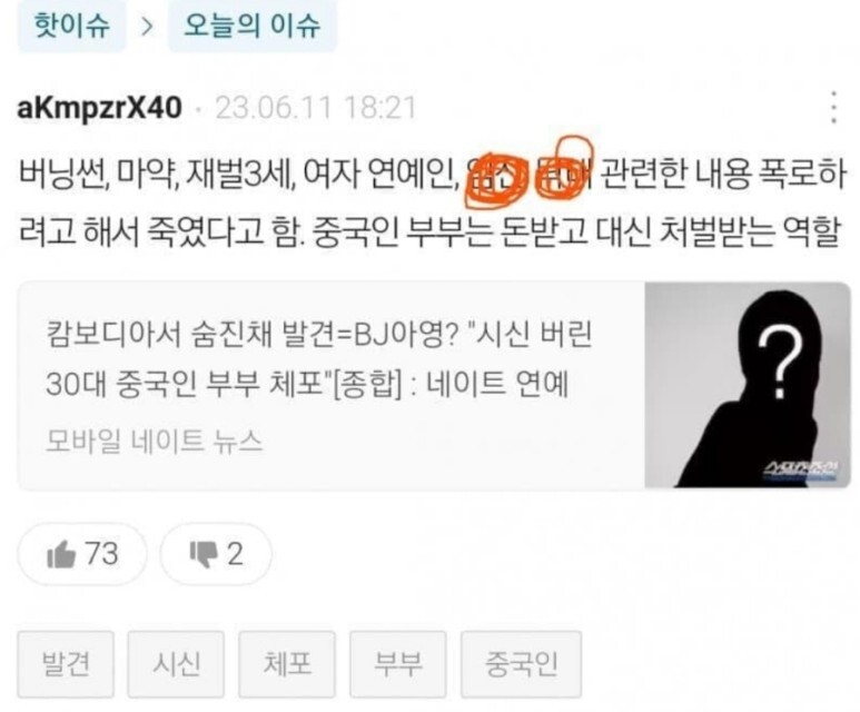  고문 BJ아영 사망 사건 시신 목 부러지고 폭행 한인병원 CCTV 나무위키 사주 동행 지인 유족 가족 부검 반대 캄보디아 중국인 부부 병원 간 이유? 살인 혐의