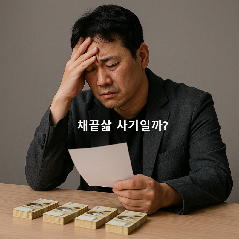 대출에 힘들어하는 40대 남성