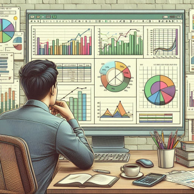 수많은 분석 차트와 그래프가 표시된 작업 공간입니다.