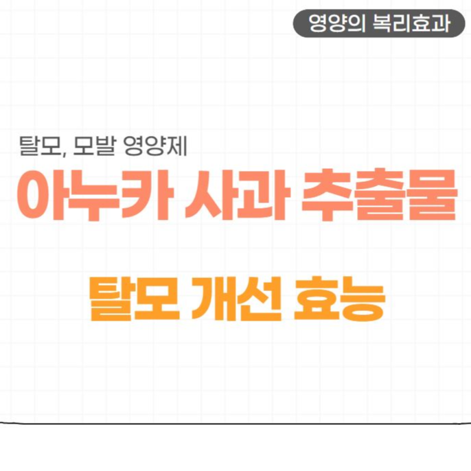  아누카 사과 추출물 효능 섭취방법 부작용 총 정리 (탈모 영양제)