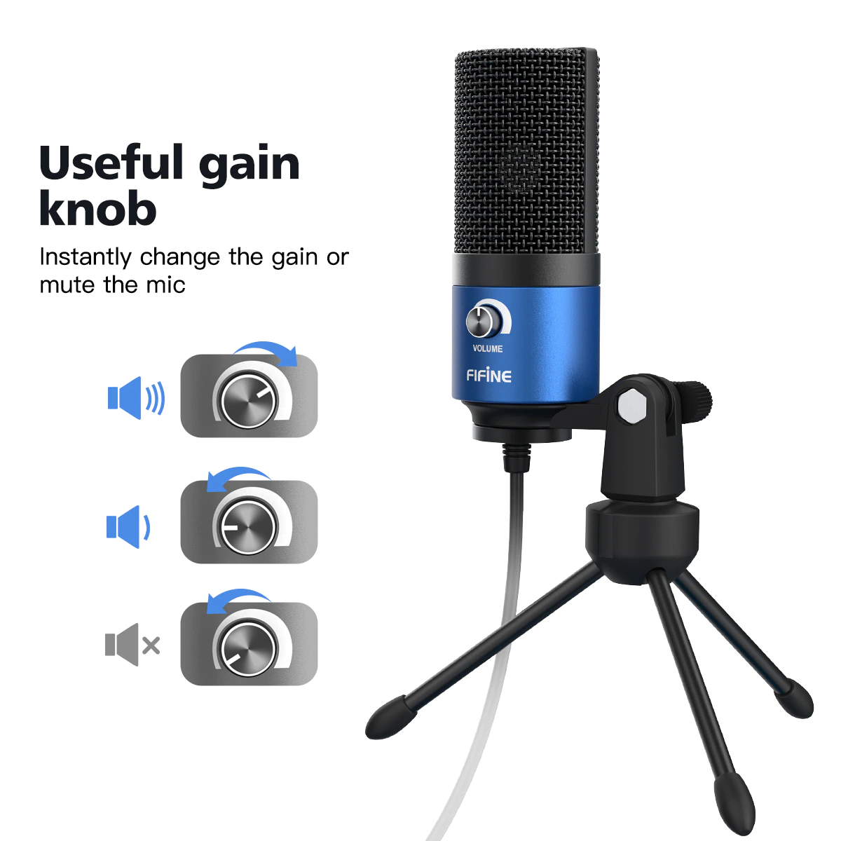 USB 콘덴서 녹음 마이크 볼륨조절