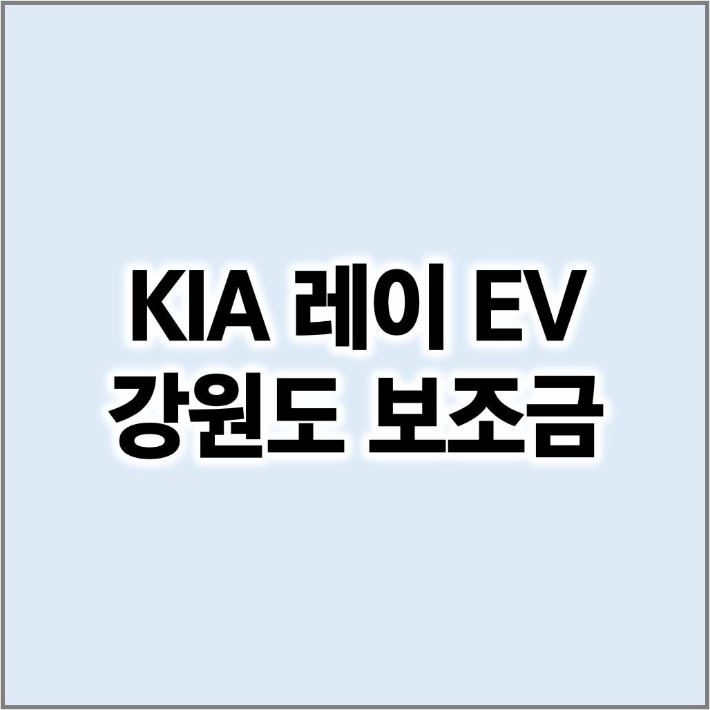 2024 레이 EV 강원 전기차 보조금