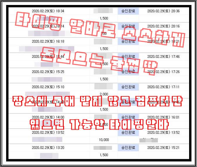  코로나19로 나가지 못하는 일요일, 타이핑알바