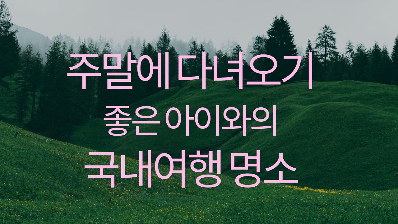 주말에 다녀오기 좋은 아이와의 국내여행 명소