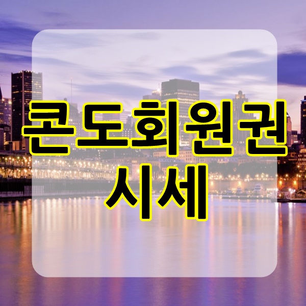  콘도회원권 시세 바로 알아볼게요