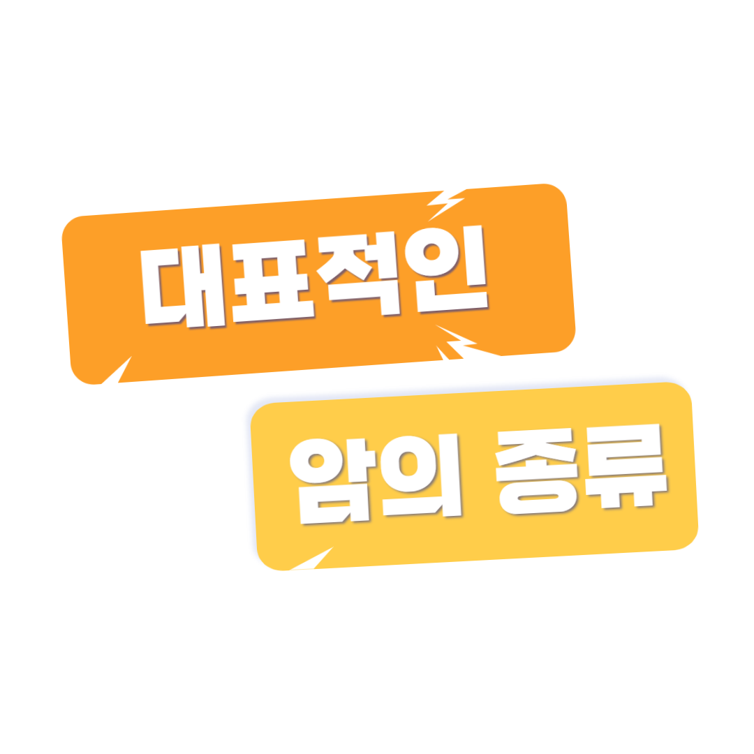  대표적인 암의 종류에 대해 알아볼게요!!