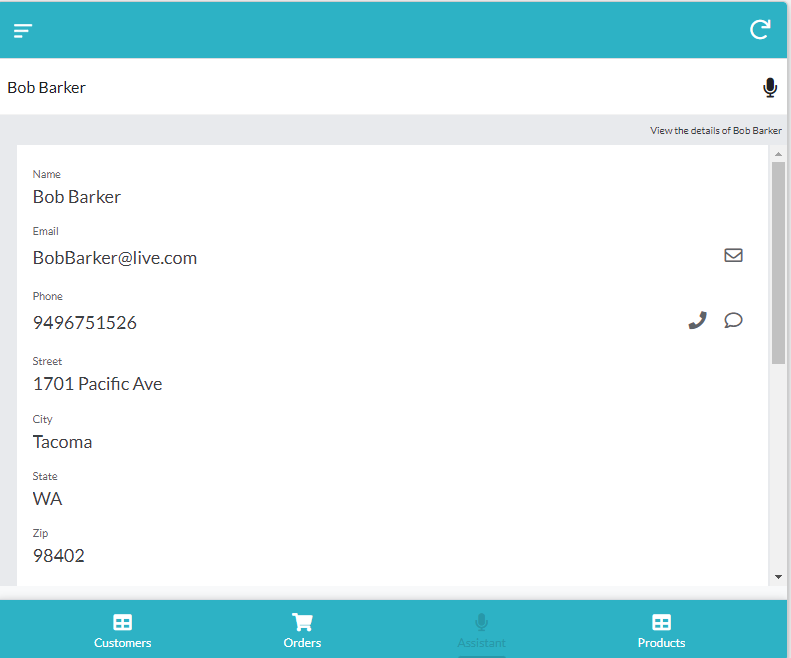 Smart Assistat 를 작동하여 Go to Bob Barker" 검색 결과 (Label 항목 검색)