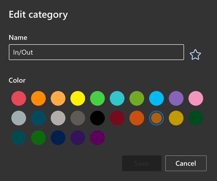 Outlook 카테고리