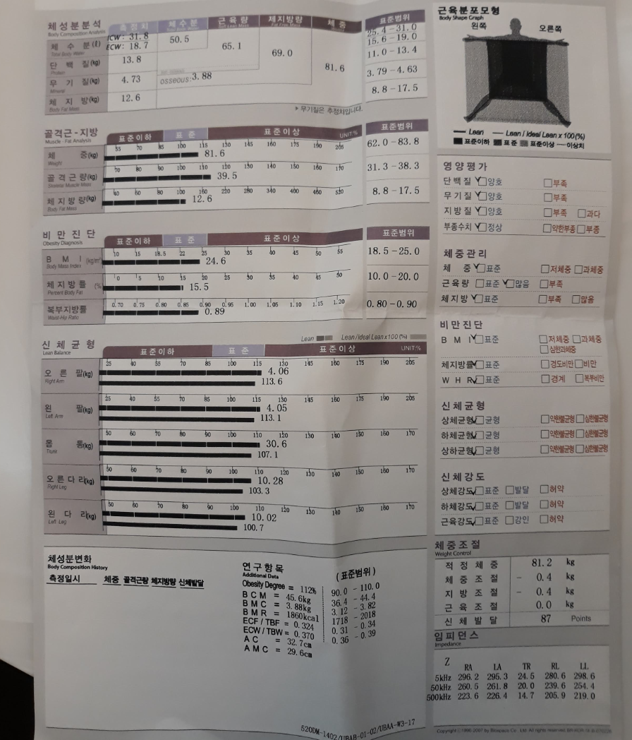 인바디 측정 결과 보는법, BMI 기초대사량 골격근 복부지방률 - a2 인바디 측정 결과 보는법, Bmi 기초대사량 골격근 복부지방률 - A2