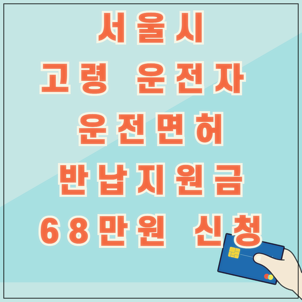 서울시 고령 운전자 운전면허 반납지원금 68만원 신청 방법