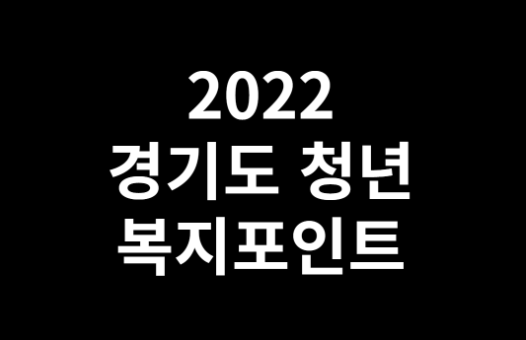  2022 경기도 청년 복지포인트 아시나요