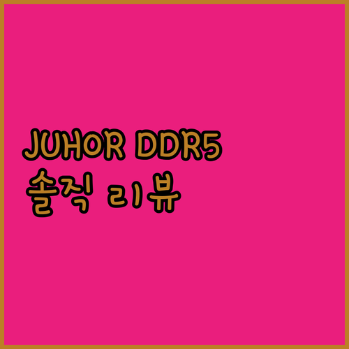 JUHOR DDR5 램 솔직 리뷰 가