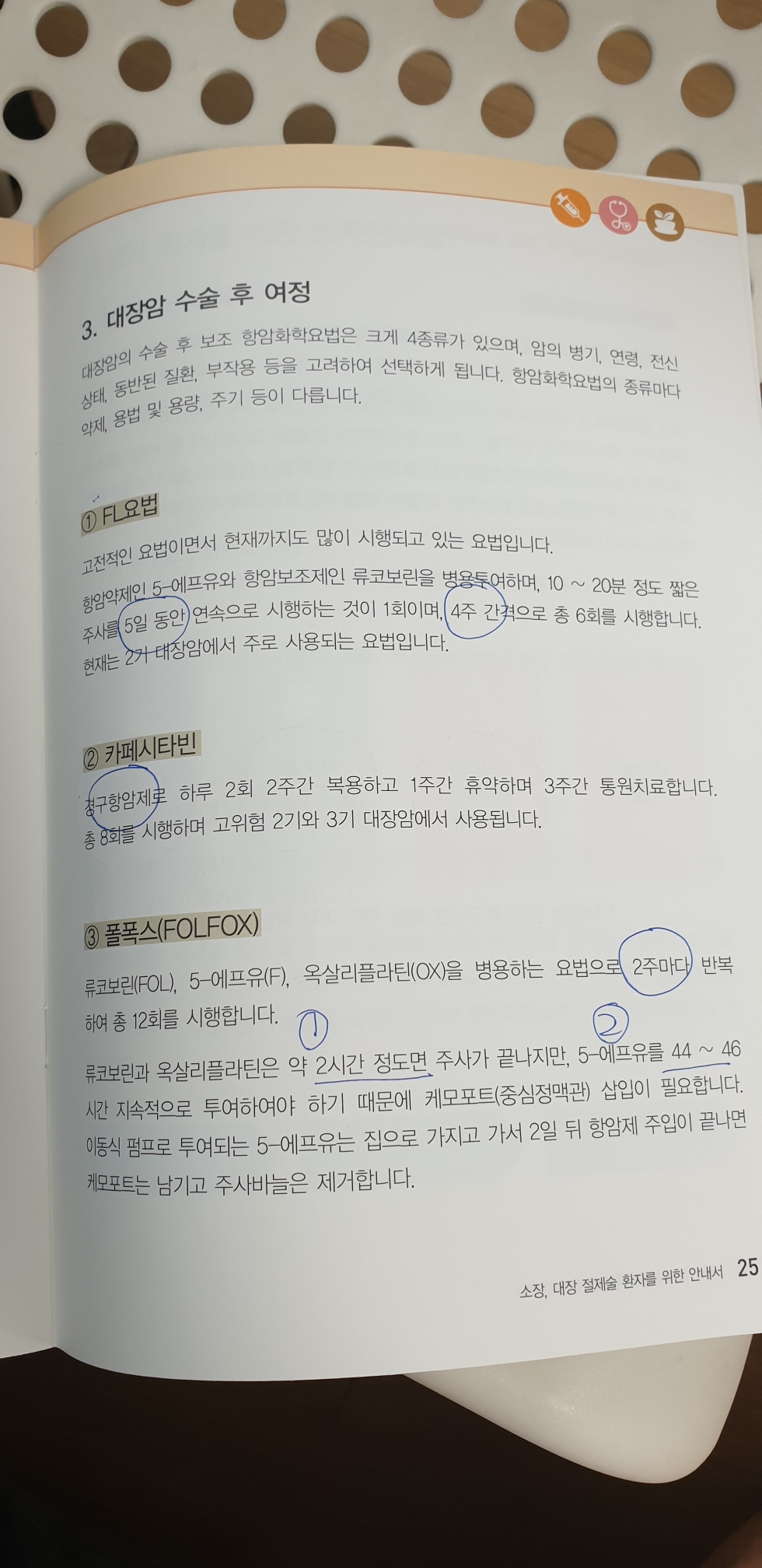  대장암 직장암 수술후 항암치료 과정